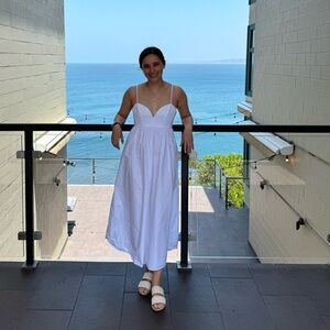 Zara - White Midi Dress - Small